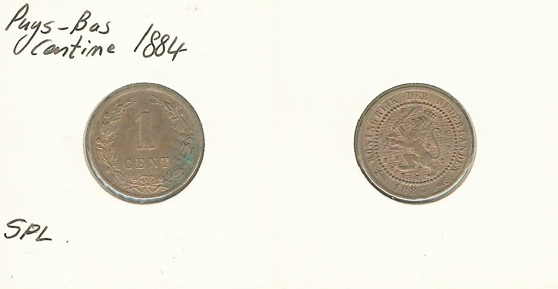 Netherlands 1 cent 1884 Unc